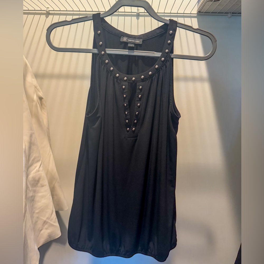 INC International Concepts black studded tank top